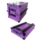 ペット中型アルミニウム折りたたみ犬箱は30インチ折り畳み式の紫色色に金属をかぶせる