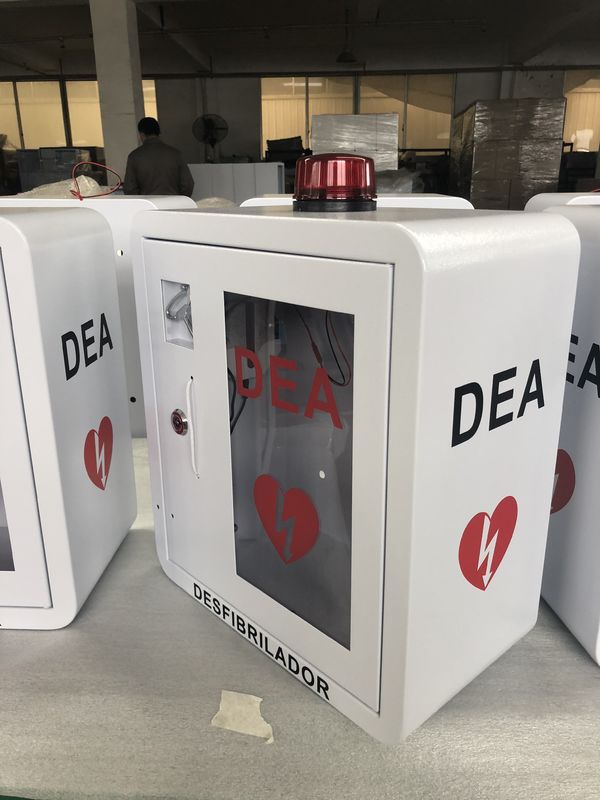 屋内のための曲げられた角AEDの除細動器壁に取り付けられた箱の高い安全