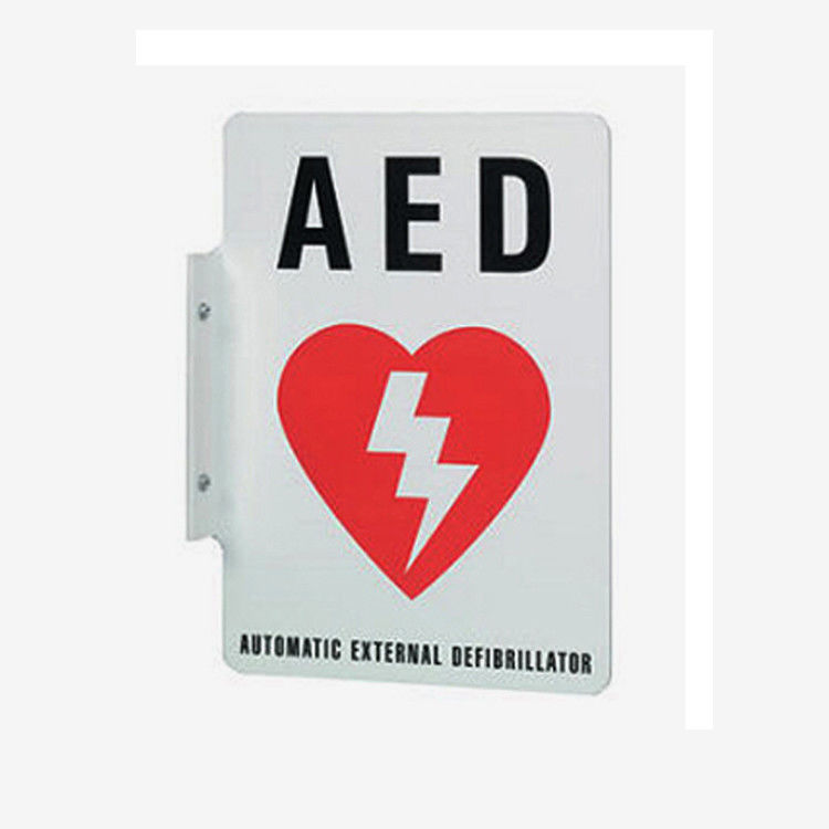 マーク付きの2つの方法平らなAEDの壁の印、AED 254x177mmの90度の印