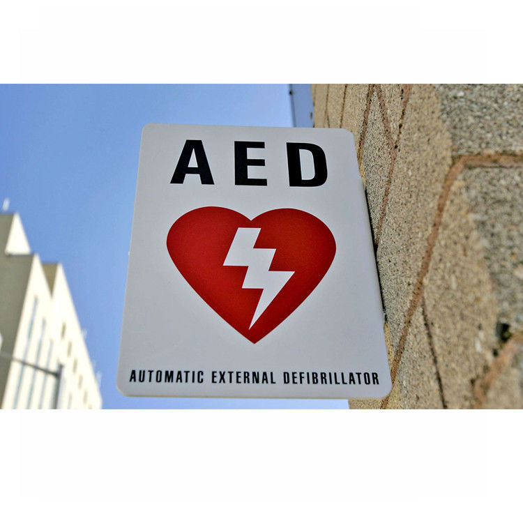 マーク付きの2つの方法平らなAEDの壁の印、AED 254x177mmの90度の印
