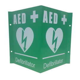 AEDのポリ塩化ビニールのプラスチック3方法印、注文の印刷のV形救急処置AEDの印