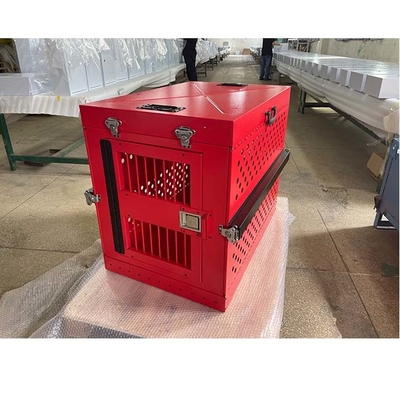 赤い40"はアルミニウム犬折りたたみ旅行犬の犬小屋の木枠の折りたたみ犬箱をおりに入れる